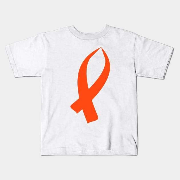 Awareness Ribbon (Orange) Kids T-Shirt by BlakCircleGirl